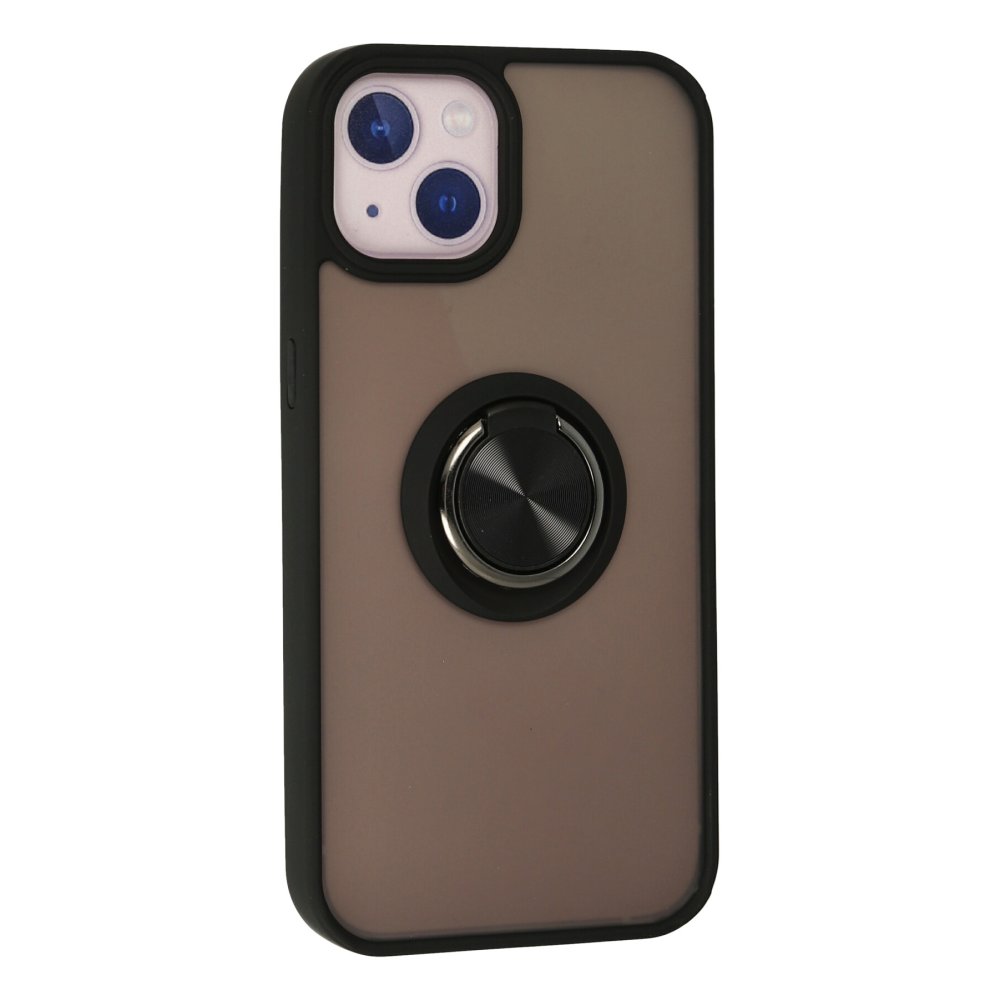 iPhone 15 Kılıf Montreal Yüzüklü Silikon Kapak - Siyah  iPhone 15 Kılıf Montreal Yüzüklü Silikon Kapak - Siyah