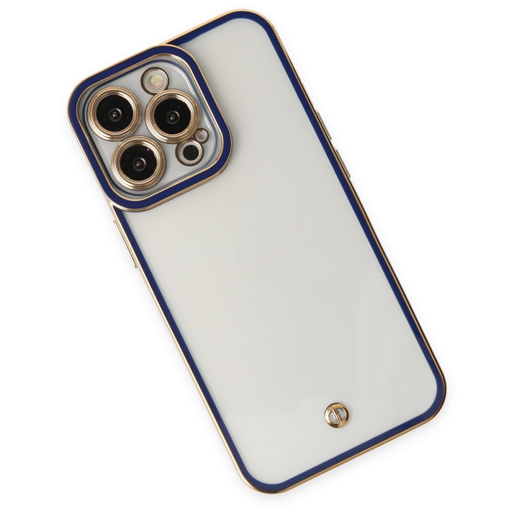  iPhone 13 Pro Kılıf Liva Lens Silikon - Mavi