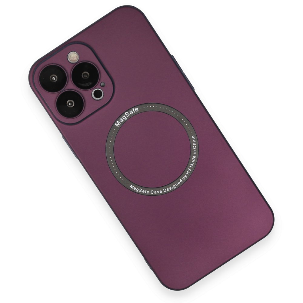  iPhone 13 Pro Kılıf Jack Magneticsafe Lens Silikon - Mürdüm