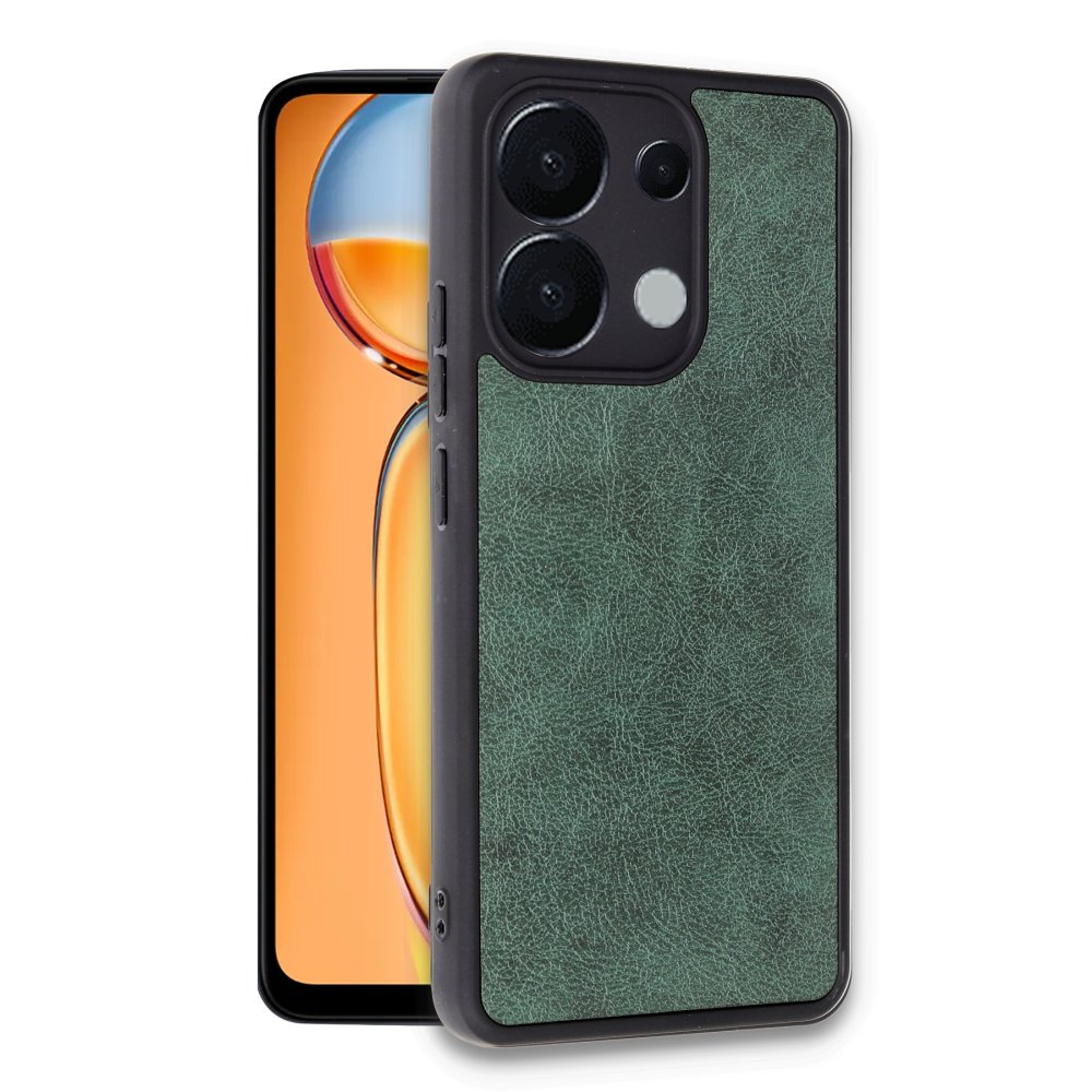 Xiaomi Poco M6 Pro 4G Kılıf Aras Deri Kapak - Koyu Yeşil Xiaomi Poco M6 Pro 4G Kılıf Aras Deri Kapak - Koyu Yeşil