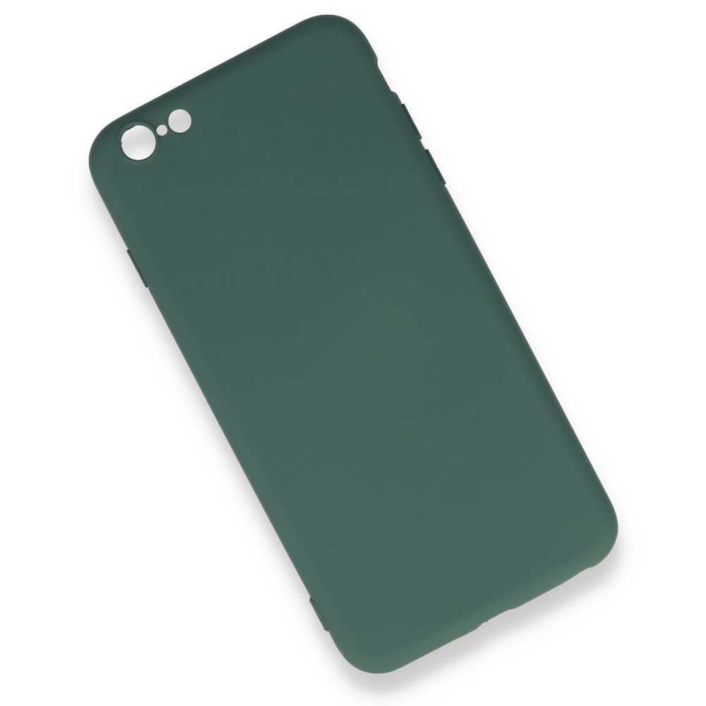  iPhone 6 Plus Kılıf Nano içi Kadife Silikon - Koyu Yeşil