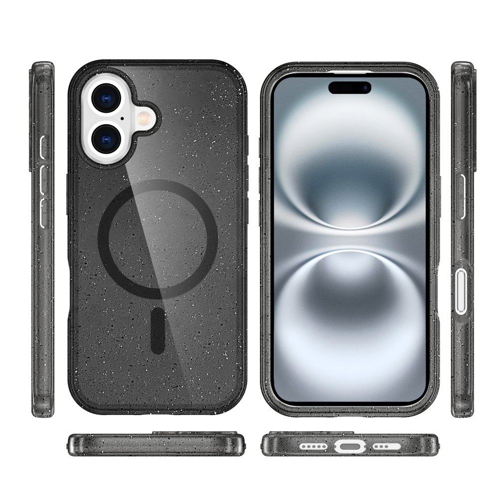 iPhone 16 Kılıf Glow Magsafe Kapak - Siyah  iPhone 16 Kılıf Glow Magsafe Kapak - Siyah