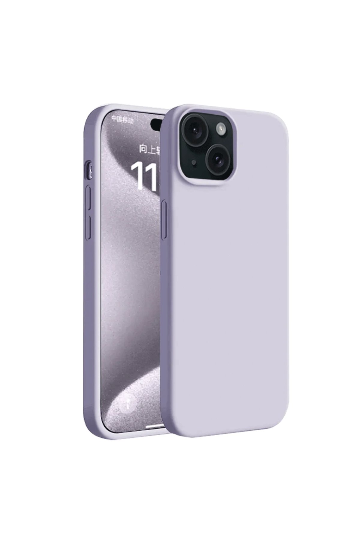 iPhone 15 Plus Kılıf First Silikon - Lila  iPhone 15 Plus Kılıf First Silikon - Lila