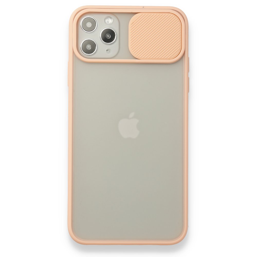 iPhone 11 Pro Max Kılıf Palm Buzlu Kamera Sürgülü Silikon - Pembe