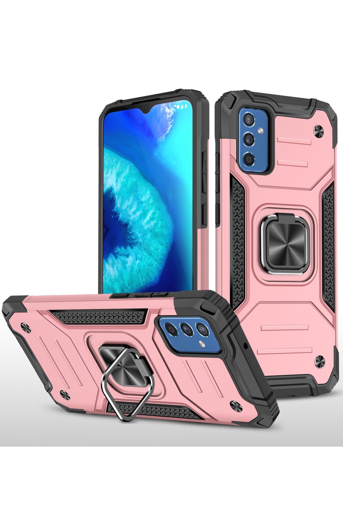  Samsung Galaxy M52 5G Kılıf Zegna Yüzüklü Silikon Kapak - Rose