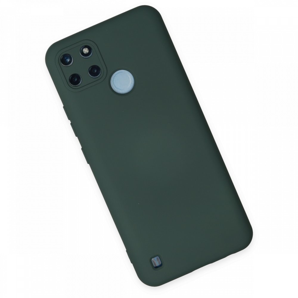  Realme C21Y Kılıf Nano içi Kadife Silikon - Koyu Yeşil