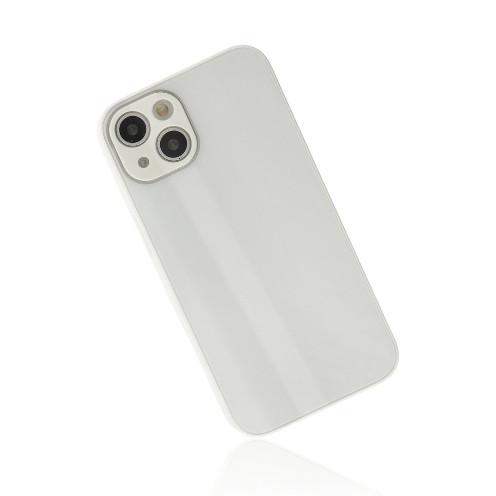  iPhone 14 Kılıf Glass Kapak - Beyaz