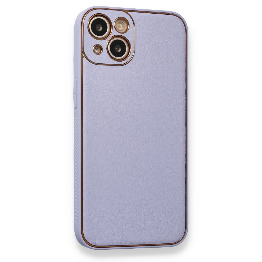  iPhone 13 Kılıf Coco Deri Silikon Kapak - Açık Lila