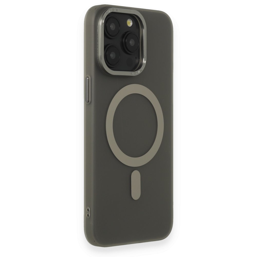  iPhone 15 Pro Kılıf Lodos Magneticsafe Mat Kapak - Titan Gri
