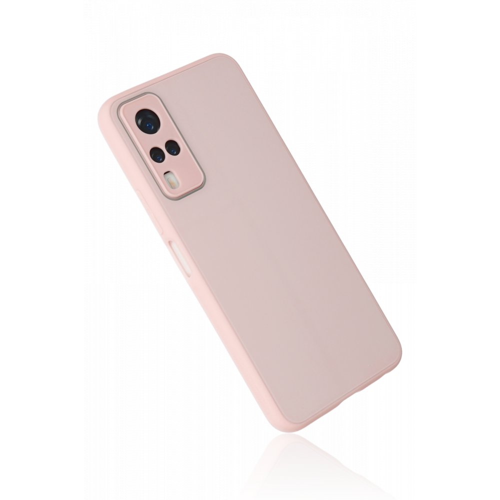  Vivo Y51 Kılıf Glass Kapak - Pembe