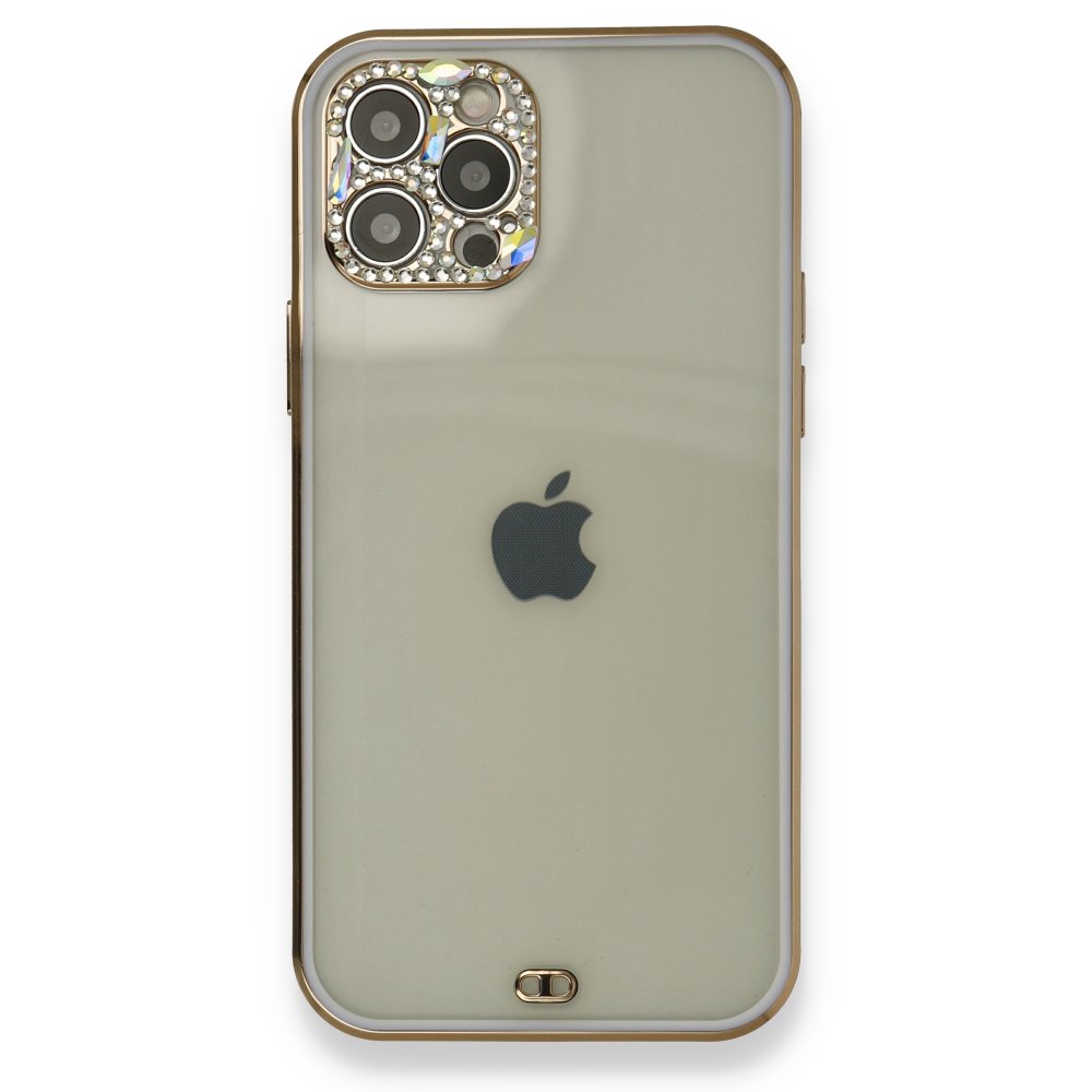  iPhone 12 Pro Max Kılıf Liva Taşlı Silikon - Mor