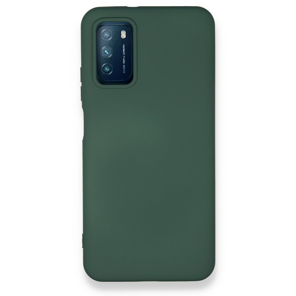  Xiaomi Pocophone M3 Kılıf Nano içi Kadife Silikon - Koyu Yeşil