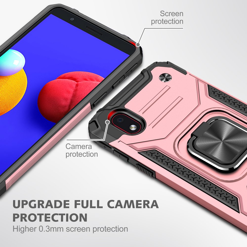  Samsung Galaxy A01 Core Kılıf Zegna Yüzüklü Silikon Kapak - Rose