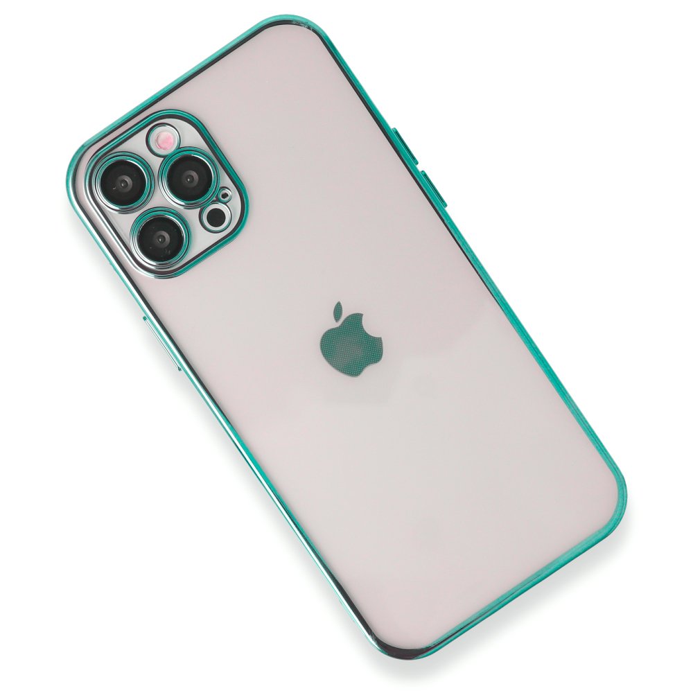  iPhone 12 Pro Max Kılıf Razer Lensli Silikon - Yeşil