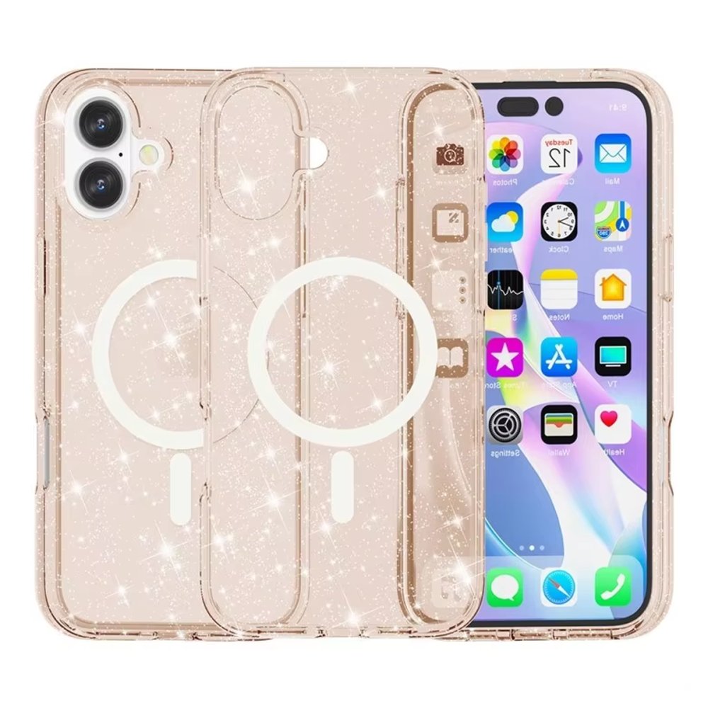 iPhone 16 Plus Kılıf Glow Magsafe Kapak - Turuncu  iPhone 16 Plus Kılıf Glow Magsafe Kapak - Turuncu