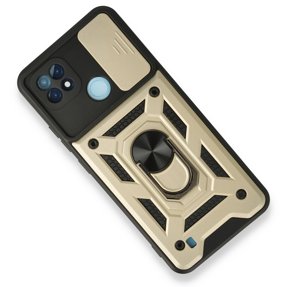 Realme C21 Kılıf Pars Lens Yüzüklü Silikon - Gold Realme C21 Kılıf Pars Lens Yüzüklü Silikon - Gold