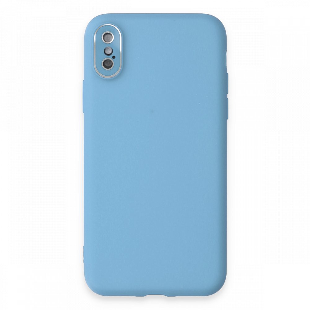 iPhone X Kılıf Lansman Glass Kapak - Mavi iPhone X Kılıf Lansman Glass Kapak - Mavi