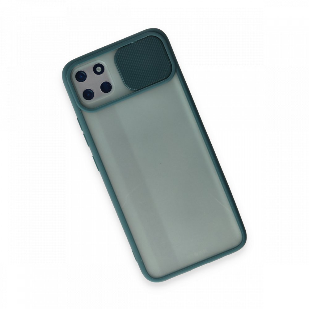 Realme C11 Kılıf Palm Buzlu Kamera Sürgülü Silikon - Yeşil  Realme C11 Kılıf Palm Buzlu Kamera Sürgülü Silikon - Yeşil