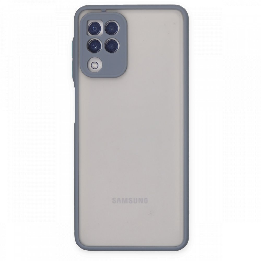  Samsung Galaxy M22 Kılıf Montreal Silikon Kapak - Gri