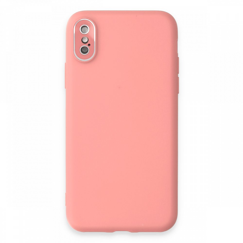 iPhone X Kılıf Lansman Glass Kapak - Pembe  iPhone X Kılıf Lansman Glass Kapak - Pembe