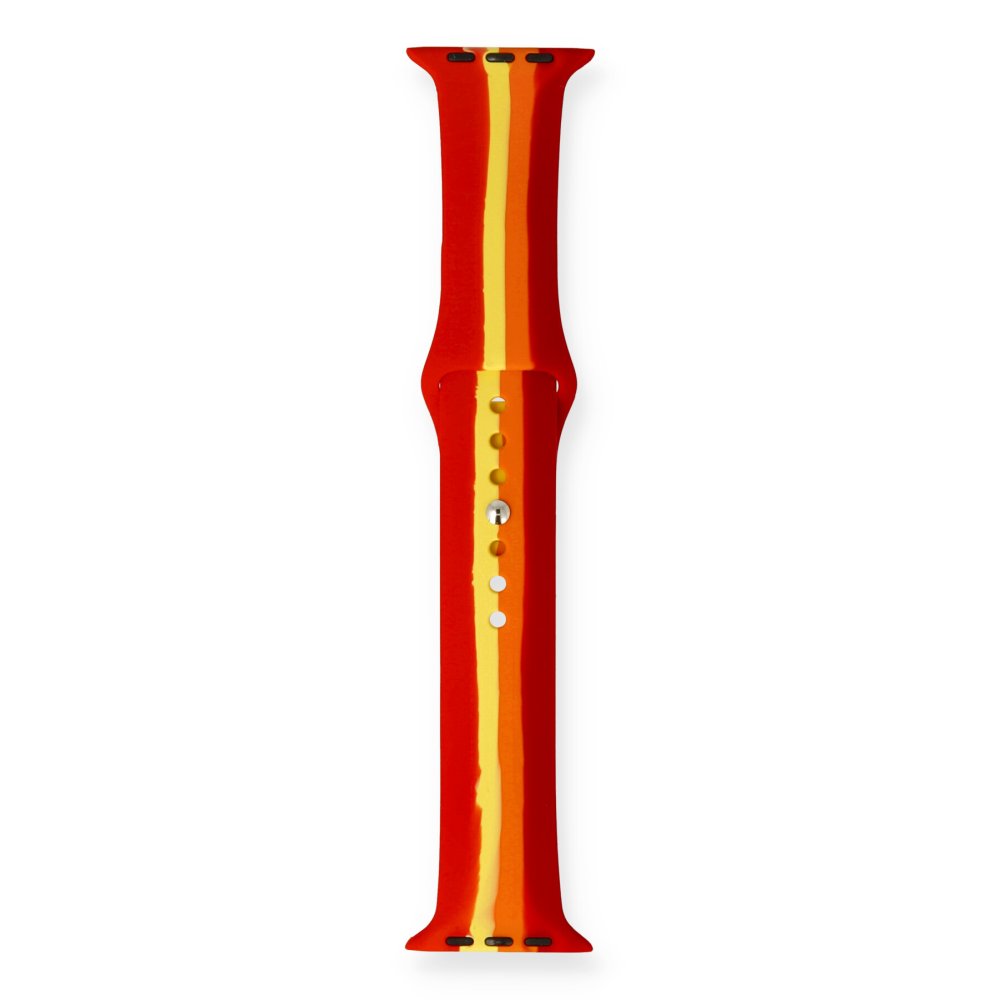 Apple Watch 38mm Gökkuşağı Org Kordon - Kırmızı-Bordo Apple Watch 38mm Gökkuşağı Org Kordon - Kırmızı-Bordo