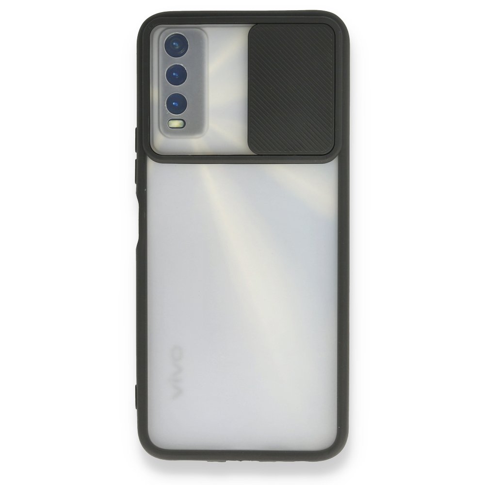 Vivo Y11S Kılıf Palm Buzlu Kamera Sürgülü Silikon - Siyah Vivo Y11S Kılıf Palm Buzlu Kamera Sürgülü Silikon - Siyah