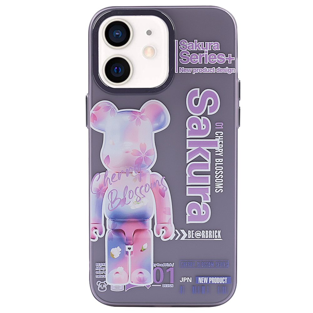  iPhone 12 Kılıf Prada Desenli Kapak - Prada Mor - 1