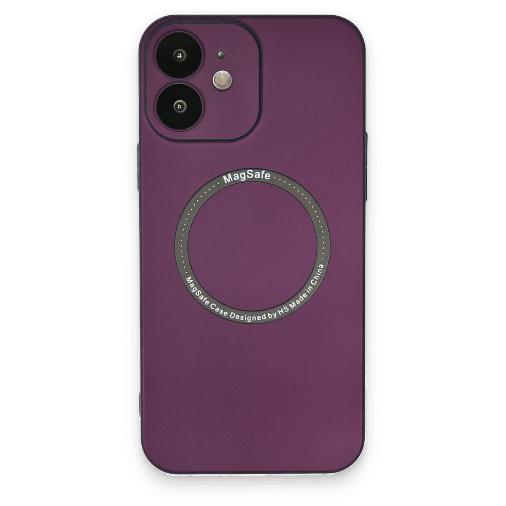  iPhone 12 Kılıf Jack Magneticsafe Lens Silikon - Mürdüm