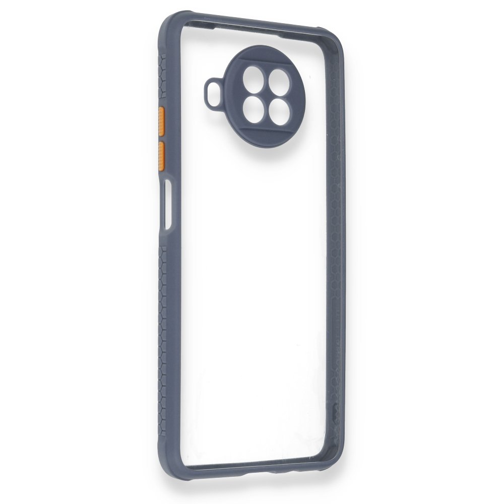 Redmi Note 9 Pro 5G Kılıf Miami Şeffaf Silikon - Gri