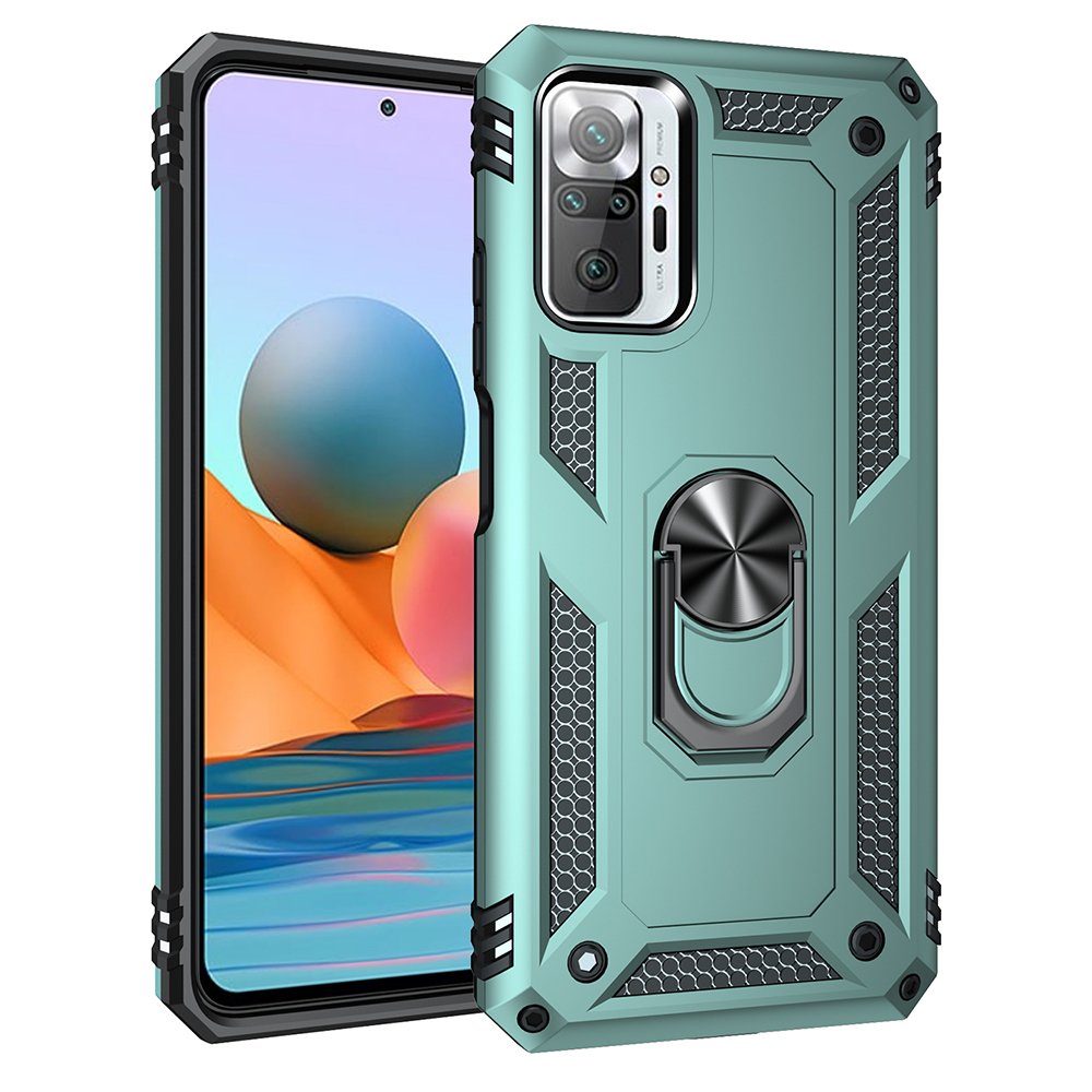 Redmi Note 10 Pro Kılıf Sofya Yüzüklü Silikon Kapak - Yeşil
