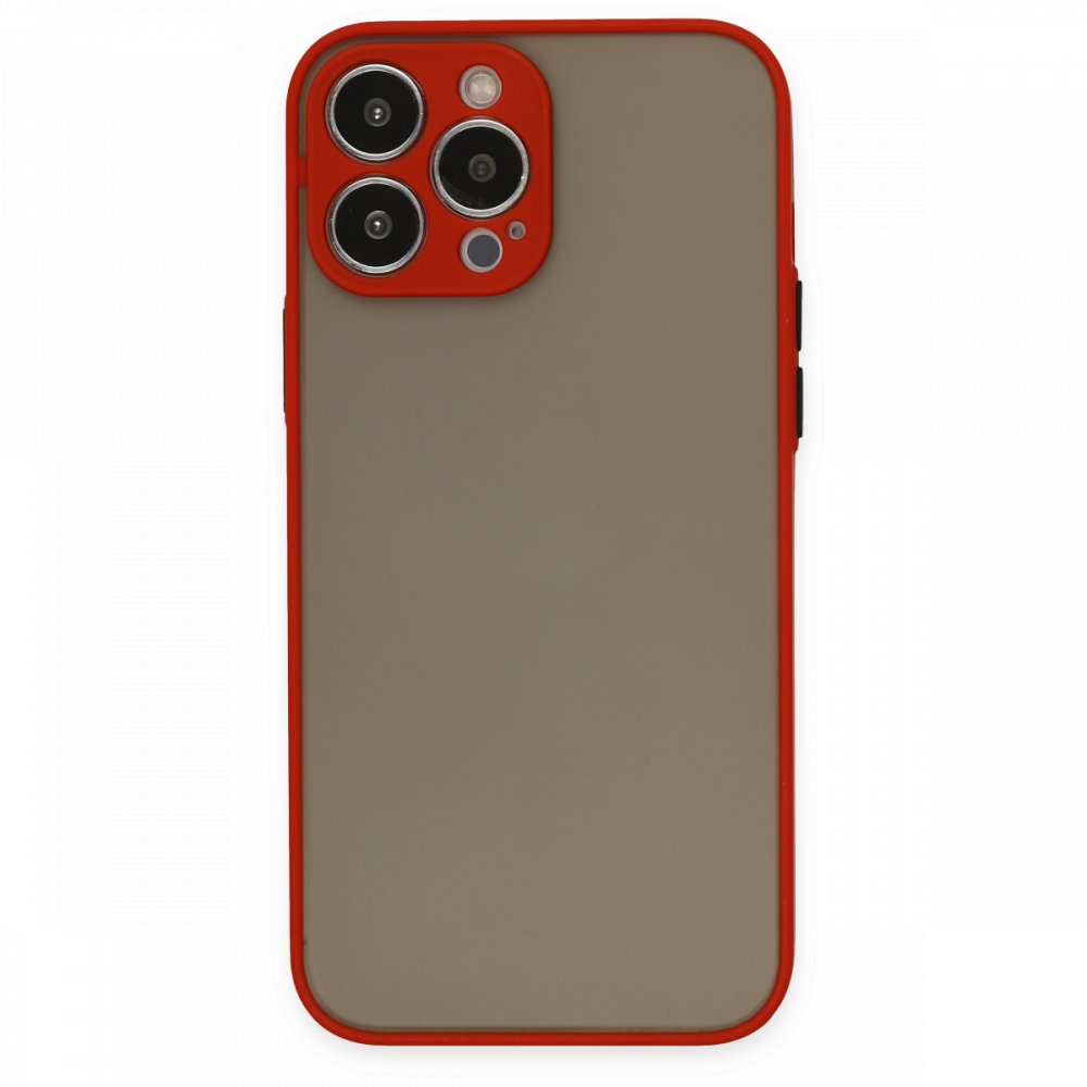  iPhone 13 Pro Max Kılıf Montreal Silikon Kapak - Kırmızı