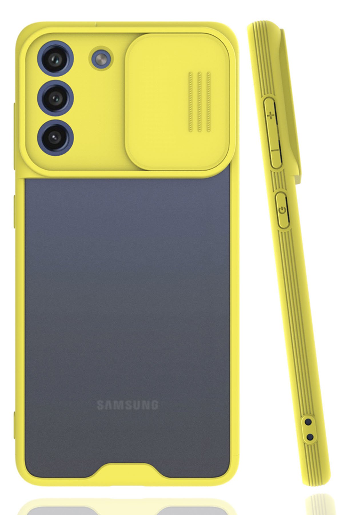  Samsung Galaxy S21 FE Kılıf Platin Kamera Koruma Silikon - Sarı