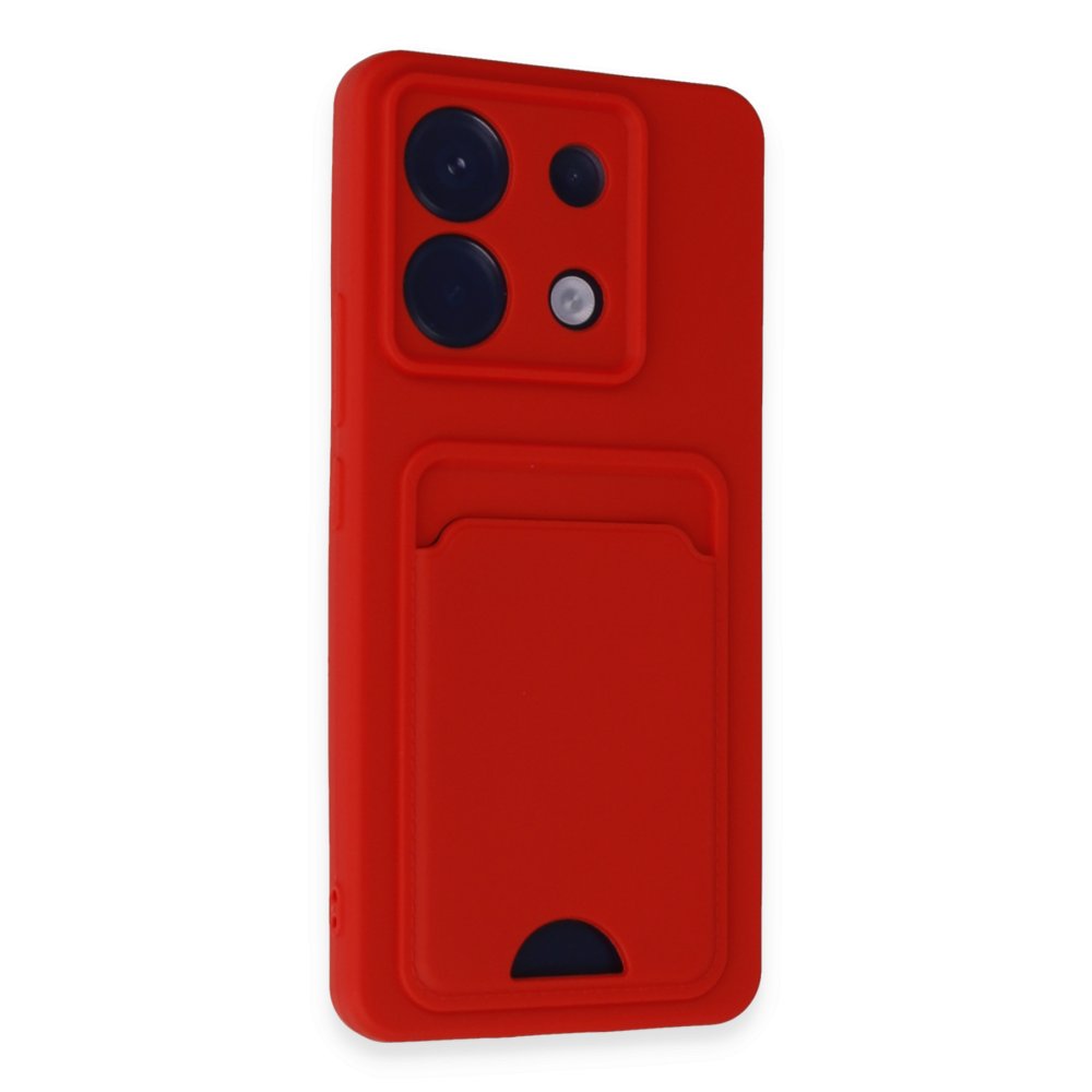 Redmi Note 13 Pro 5G Kılıf Kelvin Kartvizitli Silikon - Kırmızı