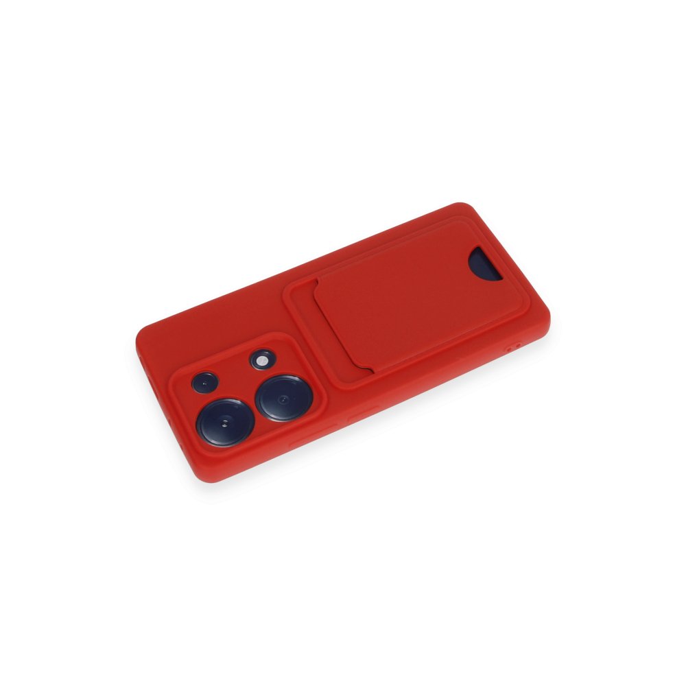 Redmi Note 13 Pro 4G Kılıf Kelvin Kartvizitli Silikon - Kırmızı