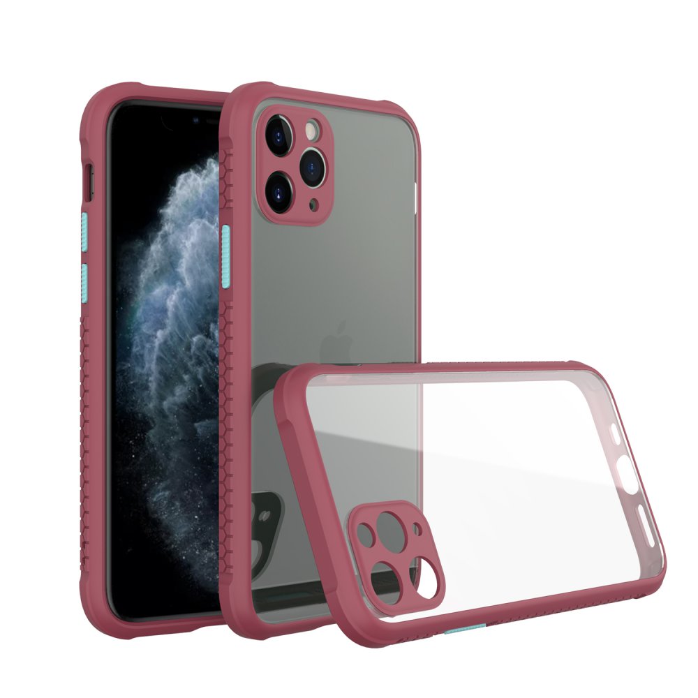  iPhone 11 Pro Kılıf Miami Şeffaf Silikon - Fuşya