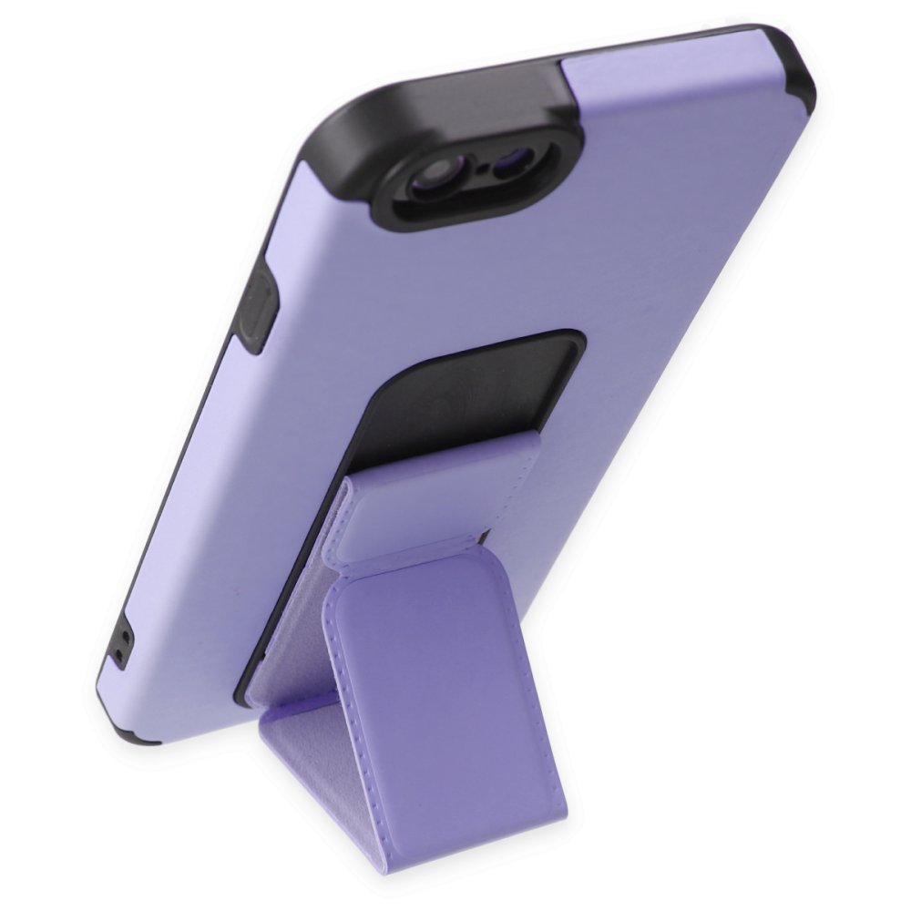 iPhone 6 Kılıf Mega Standlı Silikon - Lila  iPhone 6 Kılıf Mega Standlı Silikon - Lila