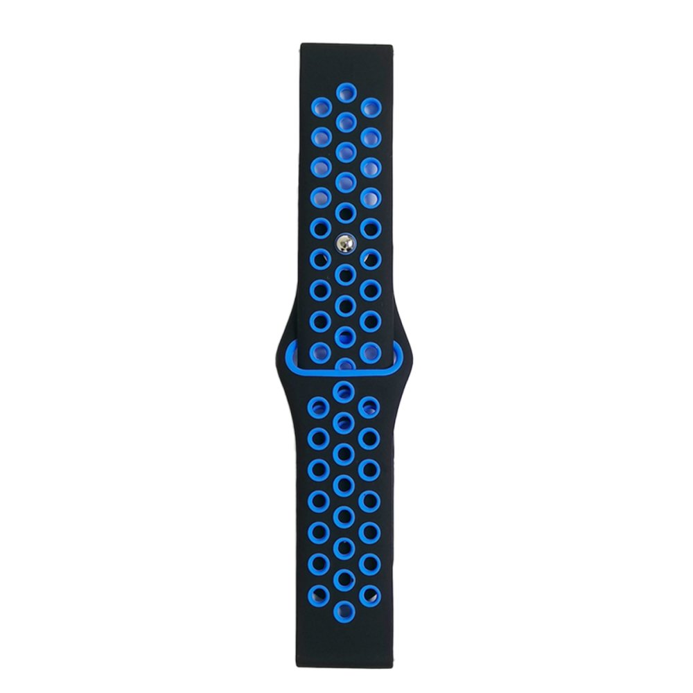 GT4 46mm 22mm Spor Delikli Kordon - Siyah-Mavi GT4 46mm 22mm Spor Delikli Kordon - Siyah-Mavi