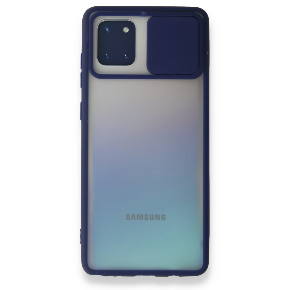  Samsung Galaxy A81 / Note 10 Lite Kılıf Palm Buzlu Kamera Sürgülü Silikon - Lacivert