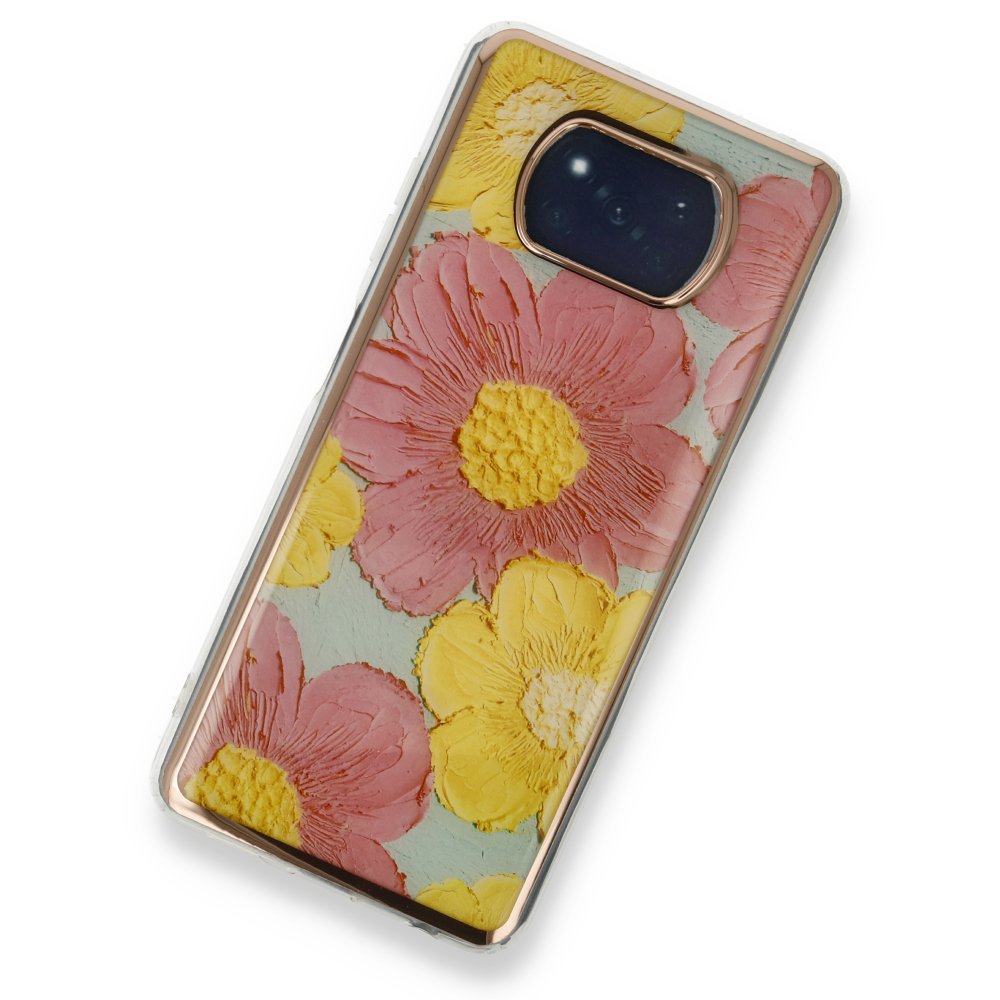 Xiaomi Pocophone X3 Kılıf Çiçekli Silikon - Pembe Xiaomi Pocophone X3 Kılıf Çiçekli Silikon - Pembe