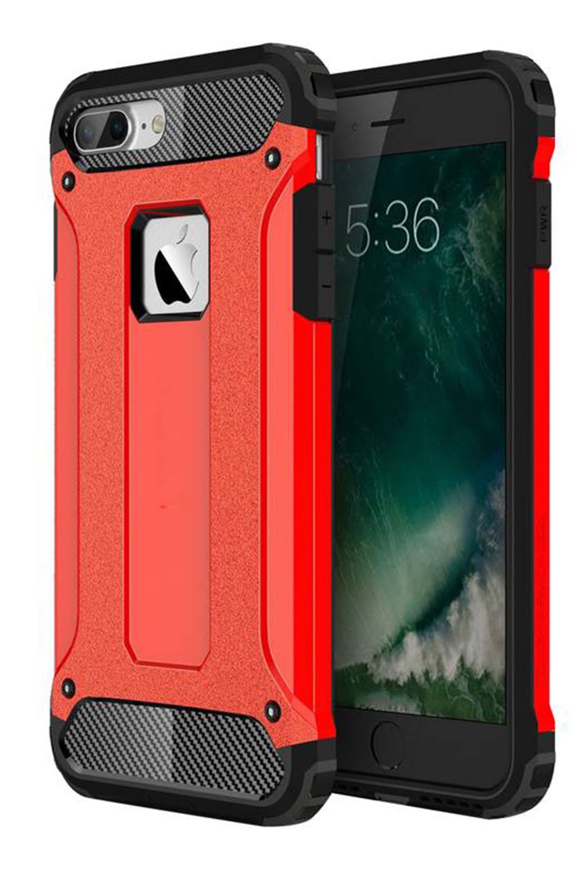 iPhone 8 Plus Kılıf Tank Silikon Kapak - Kırmızı iPhone 8 Plus Kılıf Tank Silikon Kapak - Kırmızı