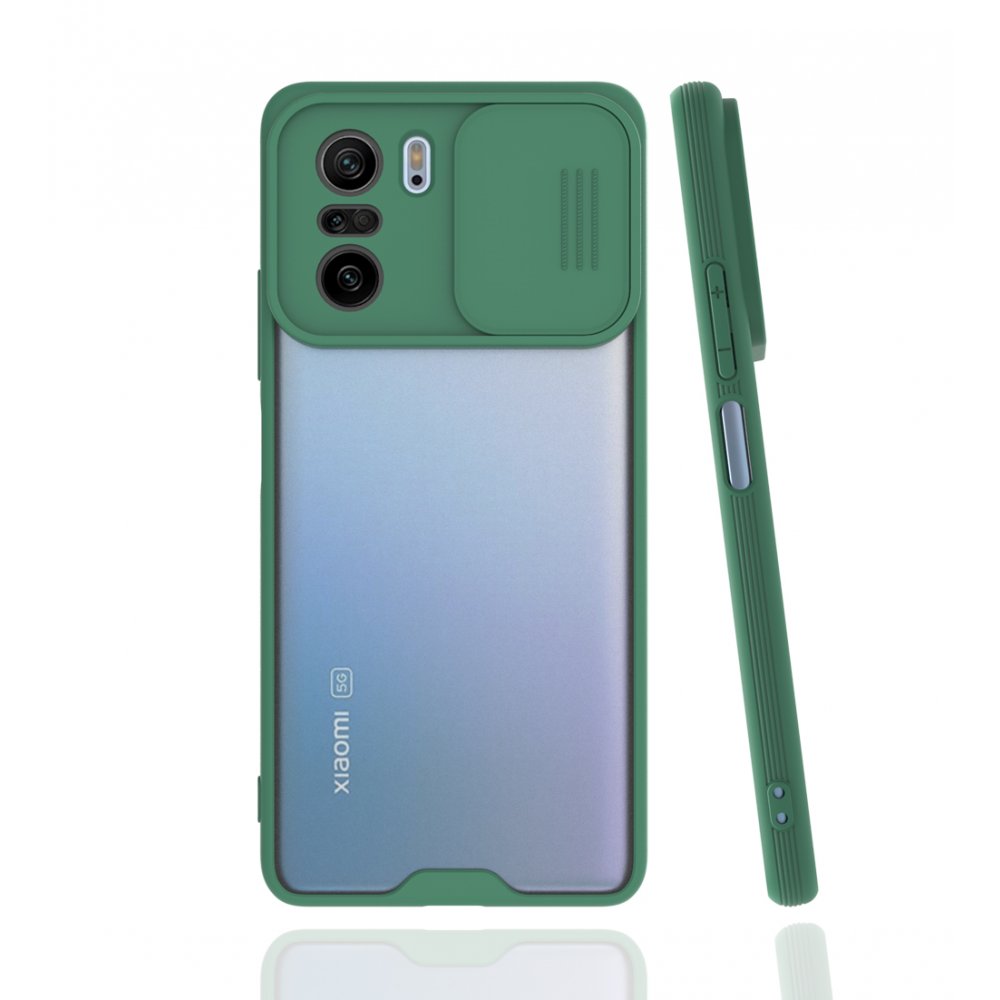 Redmi K40 Kılıf Platin Kamera Koruma Silikon - Yeşil