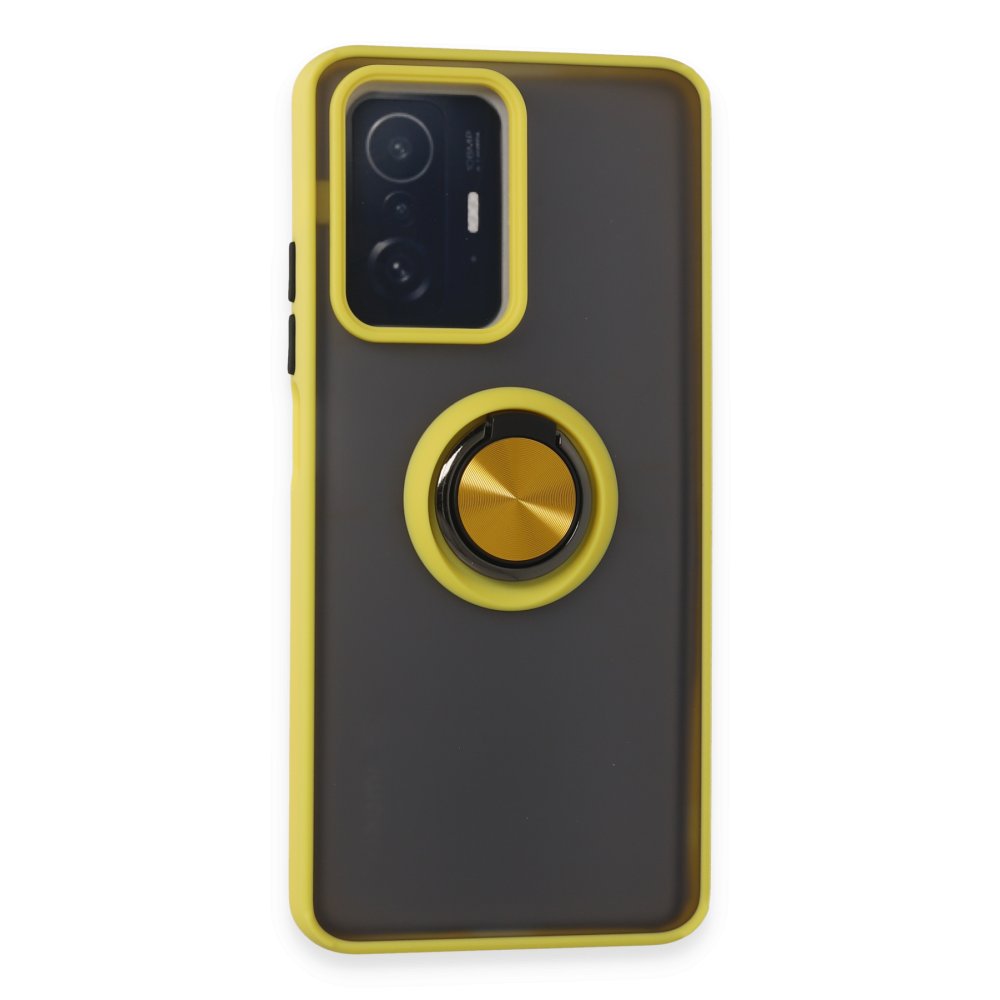  Xiaomi Mi 11T Kılıf Montreal Yüzüklü Silikon Kapak - Sarı