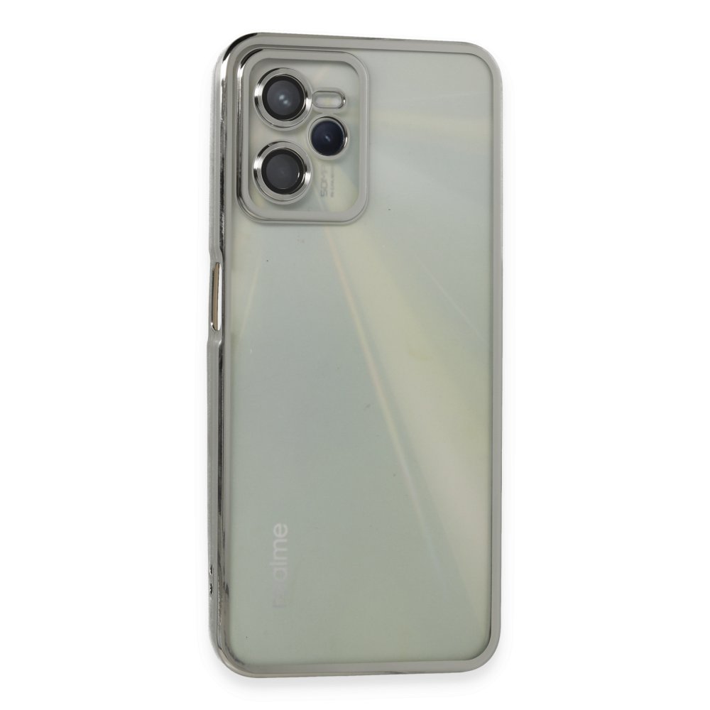 Realme C35 Kılıf Razer Lensli Silikon - Gümüş  Realme C35 Kılıf Razer Lensli Silikon - Gümüş