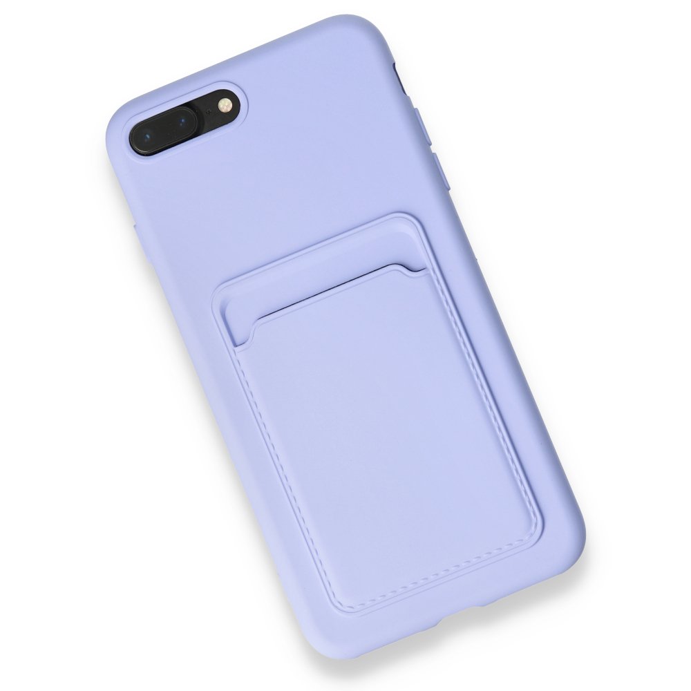  iPhone 8 Plus Kılıf Kelvin Kartvizitli Silikon - Lila