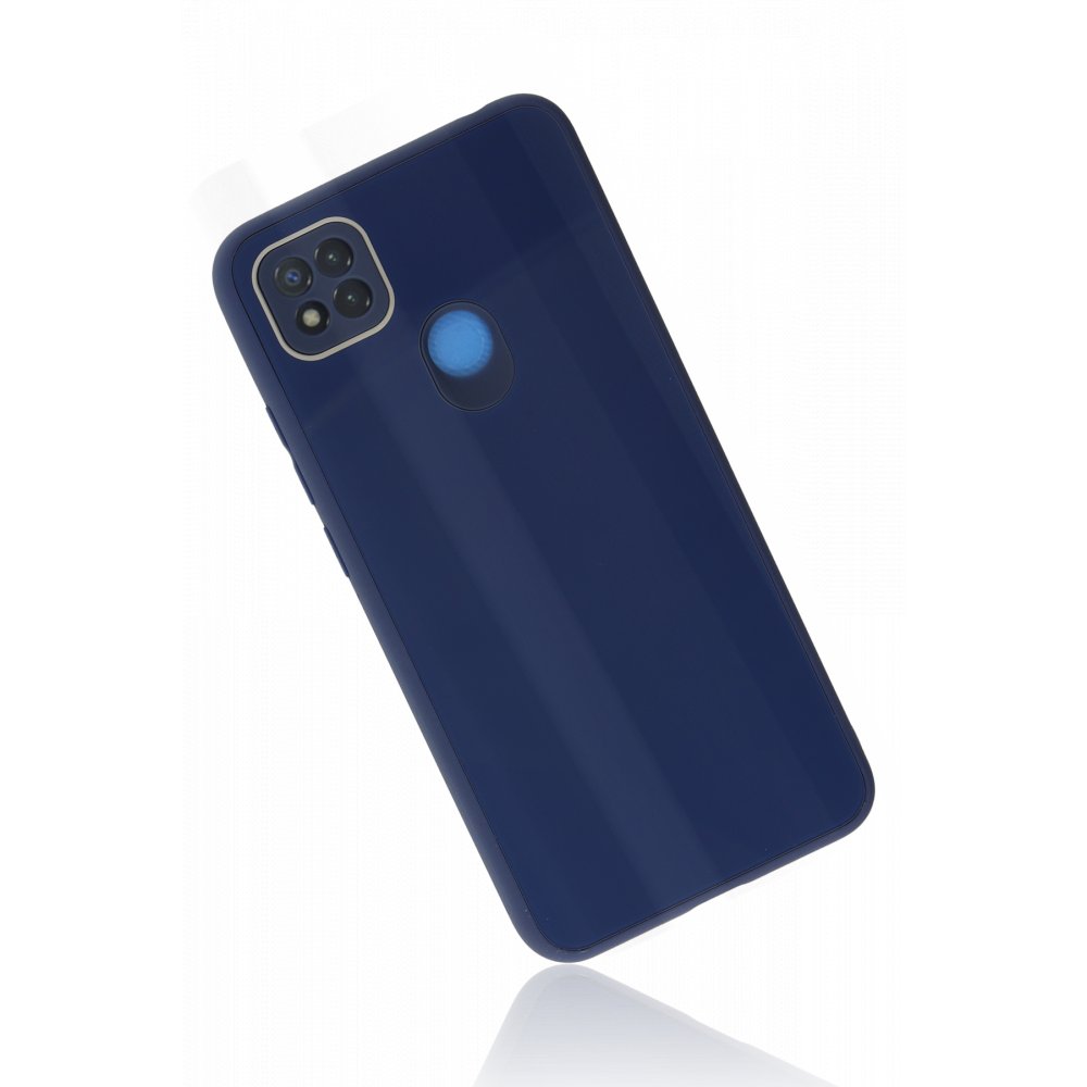 Redmi 9C Kılıf Glass Kapak - Lacivert Redmi 9C Kılıf Glass Kapak - Lacivert