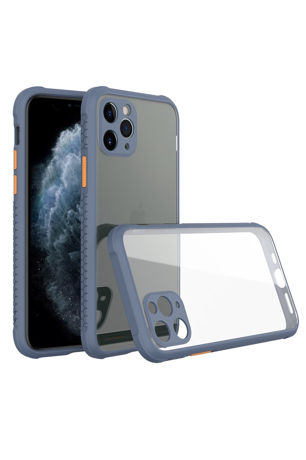  iPhone 11 Pro Kılıf Miami Şeffaf Silikon - Gri