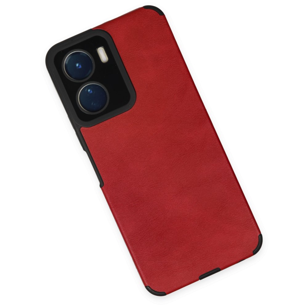 Vivo Y16 Kılıf Loop Deri Silikon - Kırmızı Vivo Y16 Kılıf Loop Deri Silikon - Kırmızı