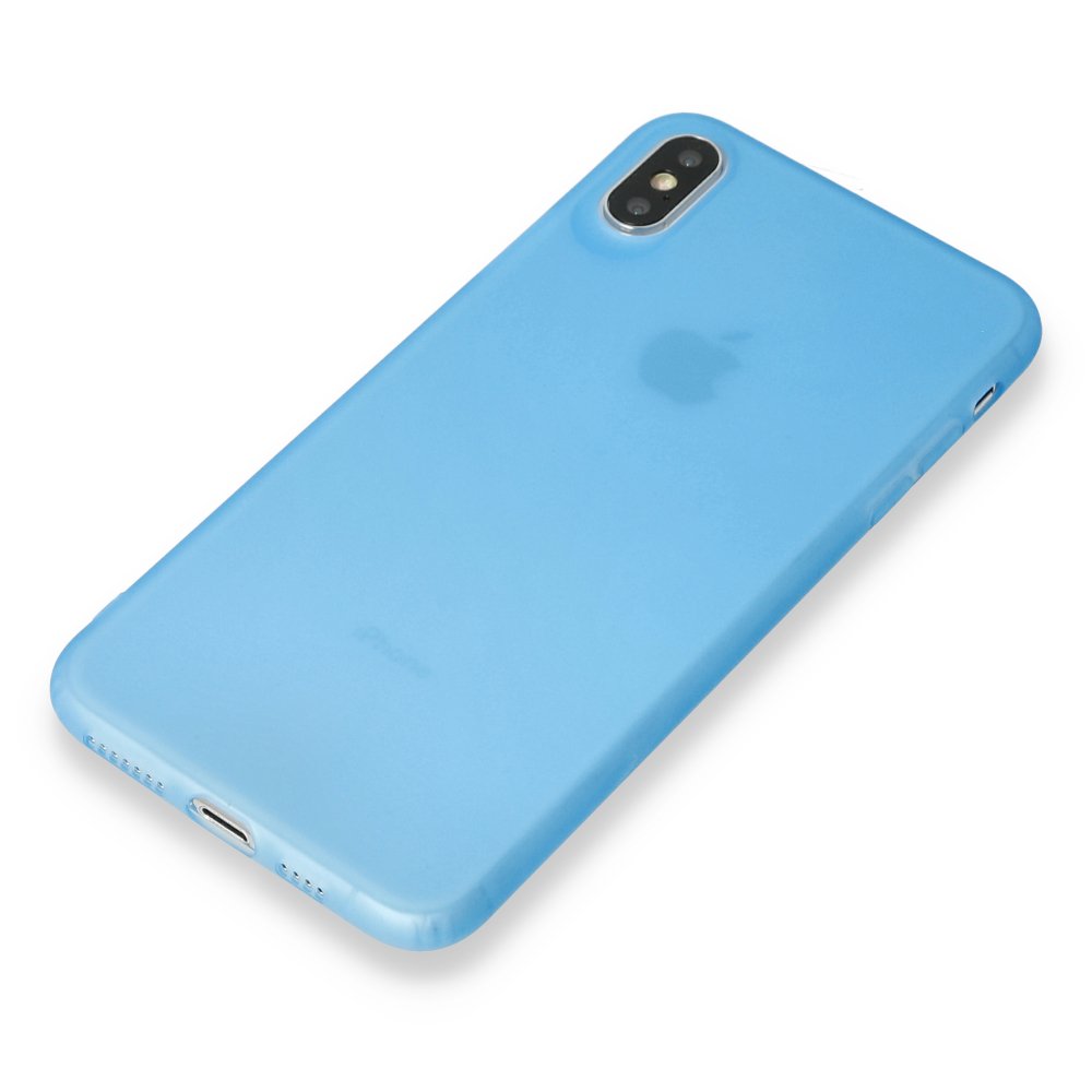 iPhone XS Max Kılıf Hopi Silikon - Mavi iPhone XS Max Kılıf Hopi Silikon - Mavi