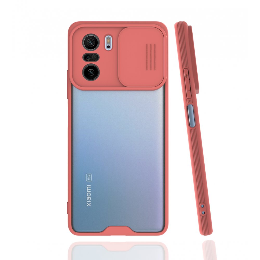 Redmi K40 Kılıf Platin Kamera Koruma Silikon - Pembe