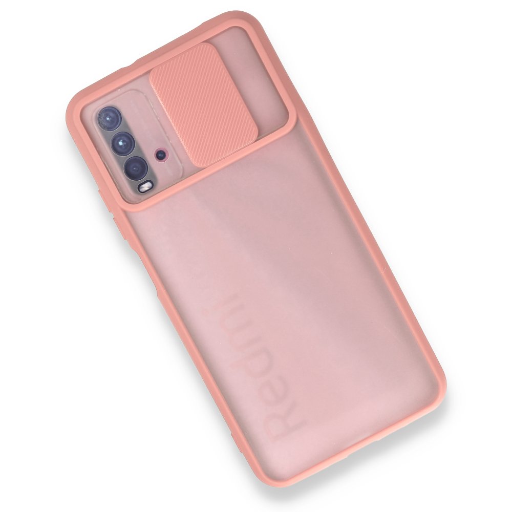 Redmi 9T Kılıf Palm Buzlu Kamera Sürgülü Silikon - Pembe